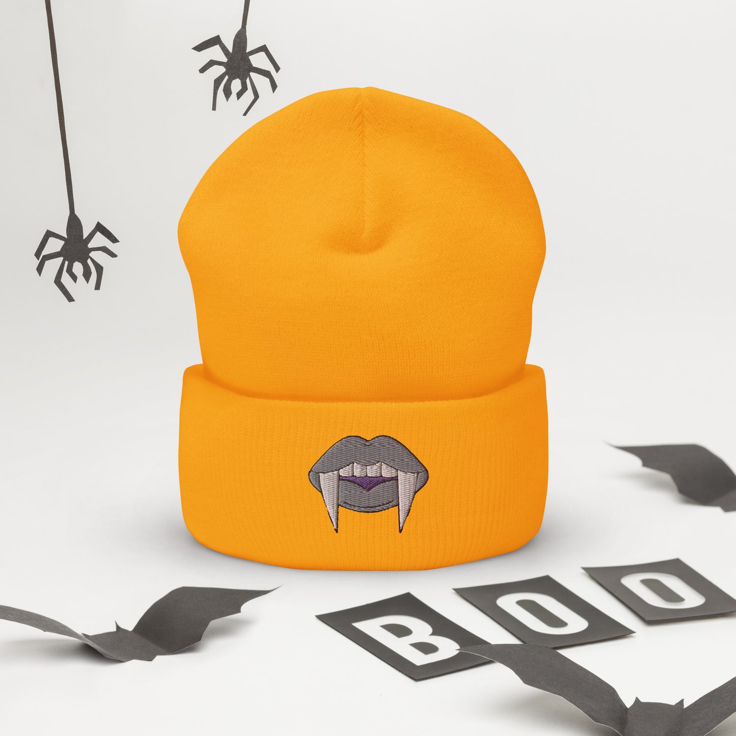 Asexual Halloween Beanie- Asexual Pride LGBTQ Halloween Vampire Skull Cap- Queer Embroidered Halloween Knit Hat