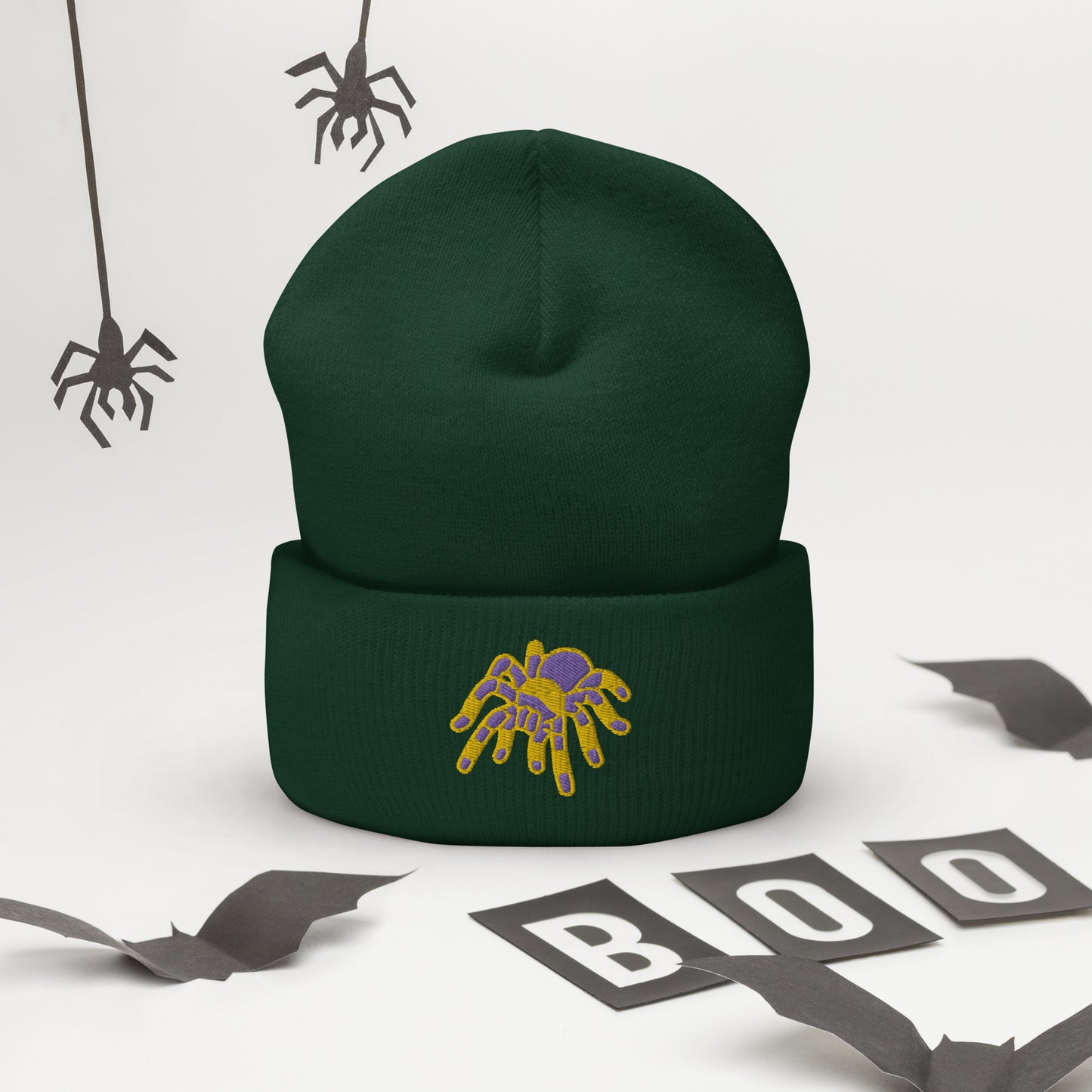 Intersex Halloween Beanie - Intersex Pride LGBTQ Halloween Spider Skull Cap- LGBTQ Embroidered Halloween Knit Hat