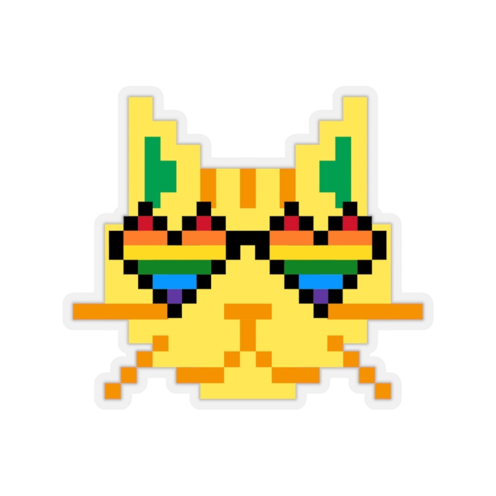 Back to School LGBTQ Cat Pixel Sticker