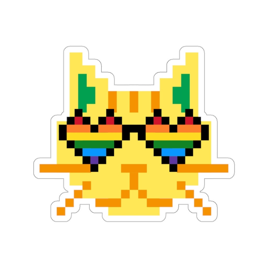 Back to School LGBTQ Cat Pixel Sticker