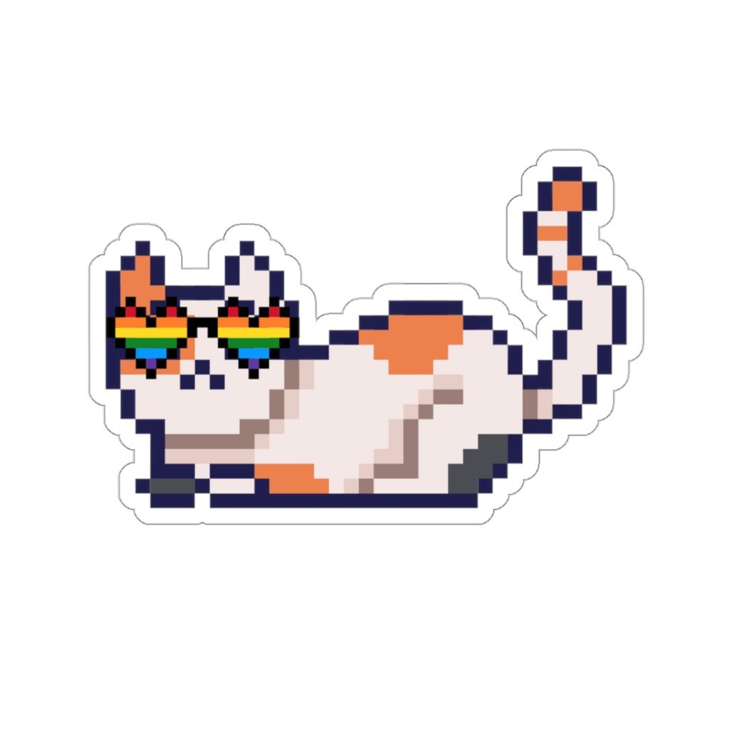 Back to School LGBTQ Cat Pixel Stickers