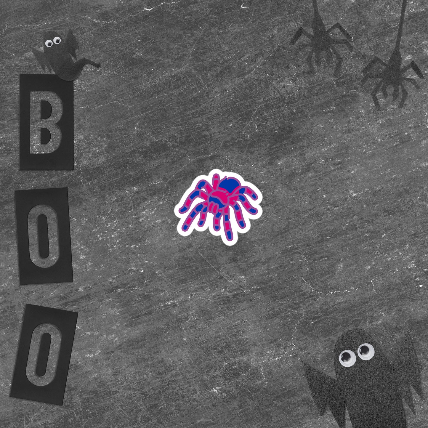 Bisexual Halloween Spider Sticker - Bisexual Pride LGBTQ Halloween Spider Vinyl Sticker