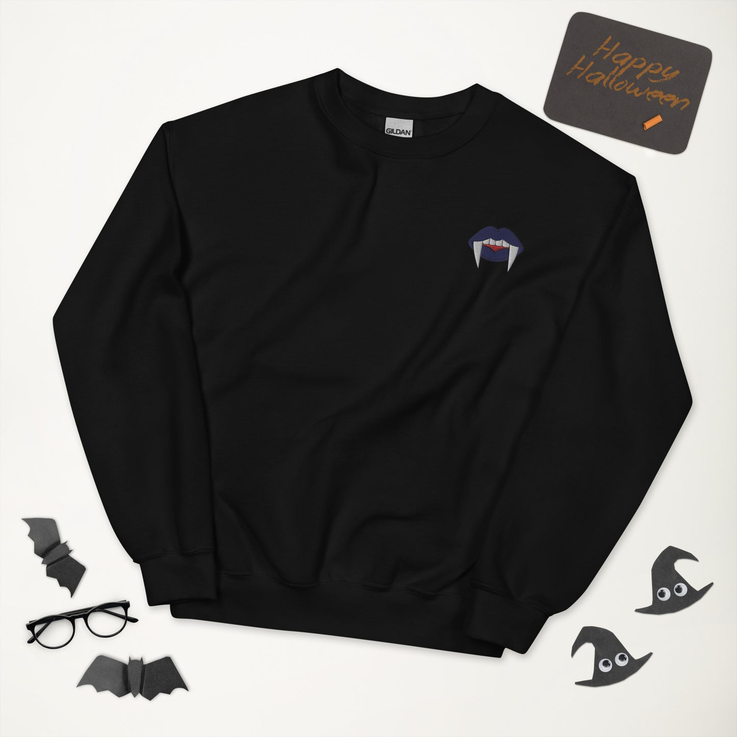 Leather Pride Halloween Sweatshirt - Leather Pride LGBTQ Halloween Vampire Crewneck - Queer Unisex Embroidered Clothes
