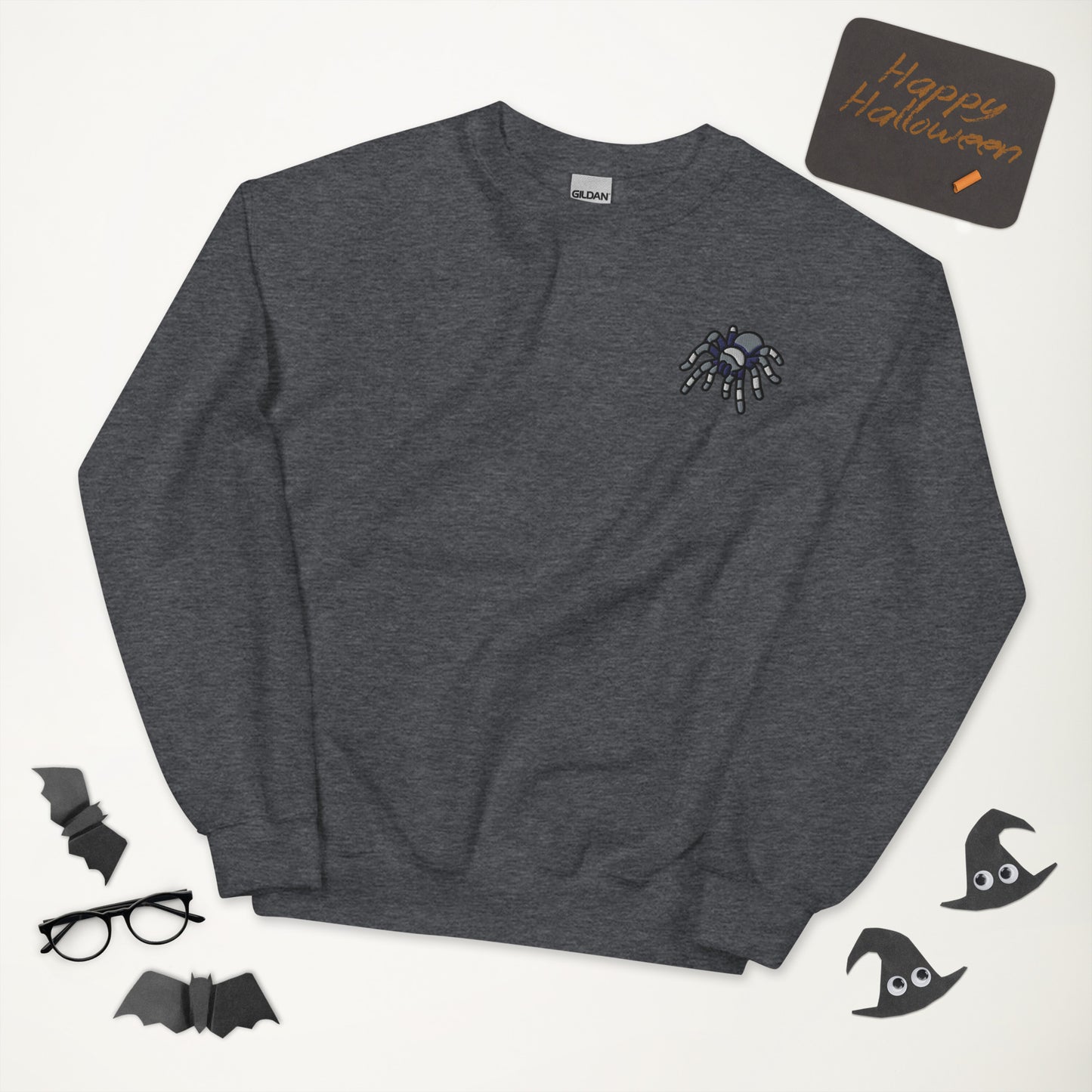 Asexual Halloween Sweatshirt - Asexual Pride LGBTQ Halloween Spider Crewneck - Queer Cozy Unisex Embroidered Clothes