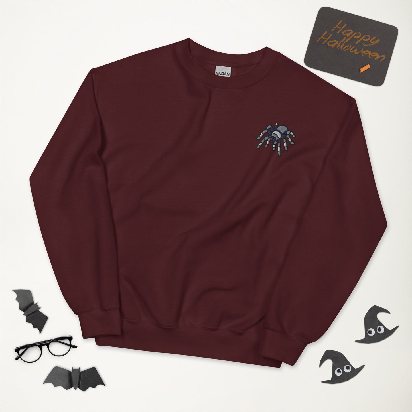 Asexual Halloween Sweatshirt - Asexual Pride LGBTQ Halloween Spider Crewneck - Queer Cozy Unisex Embroidered Clothes