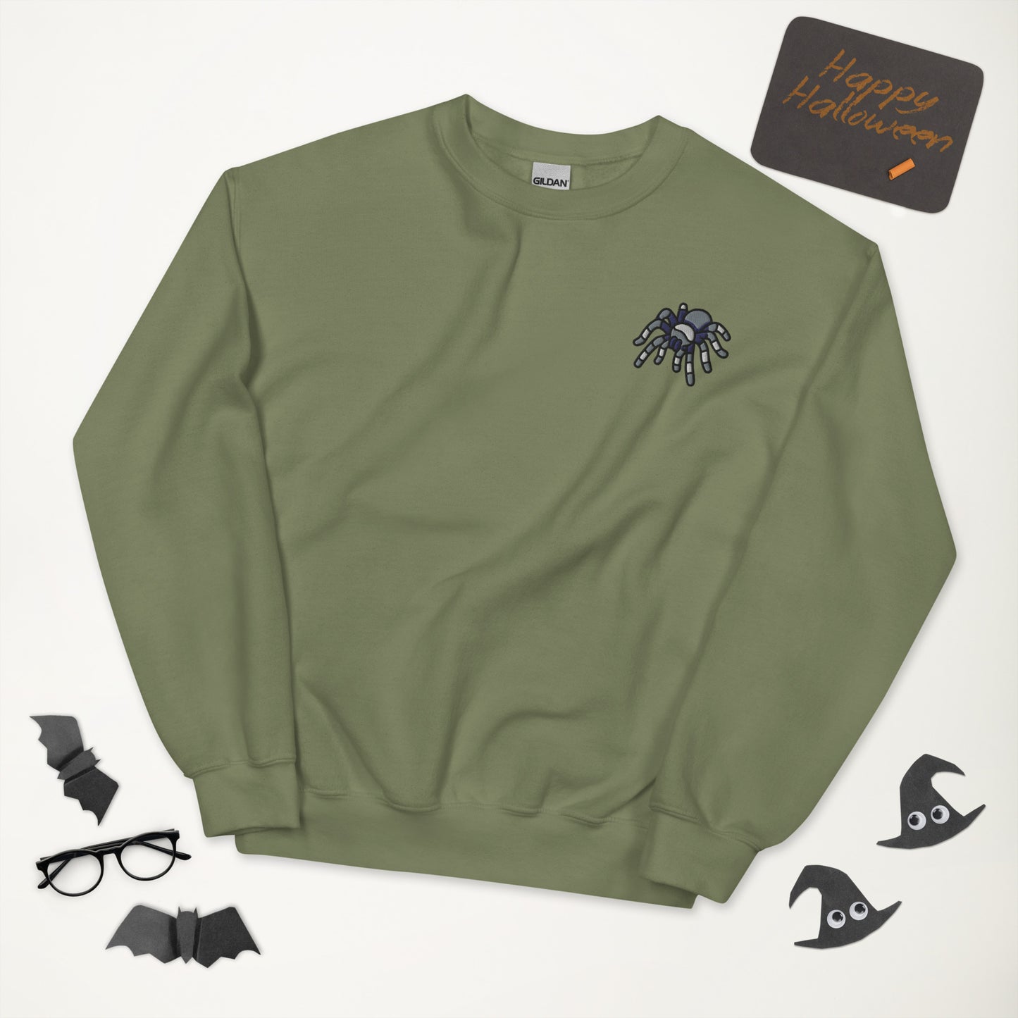 Asexual Halloween Sweatshirt - Asexual Pride LGBTQ Halloween Spider Crewneck - Queer Cozy Unisex Embroidered Clothes