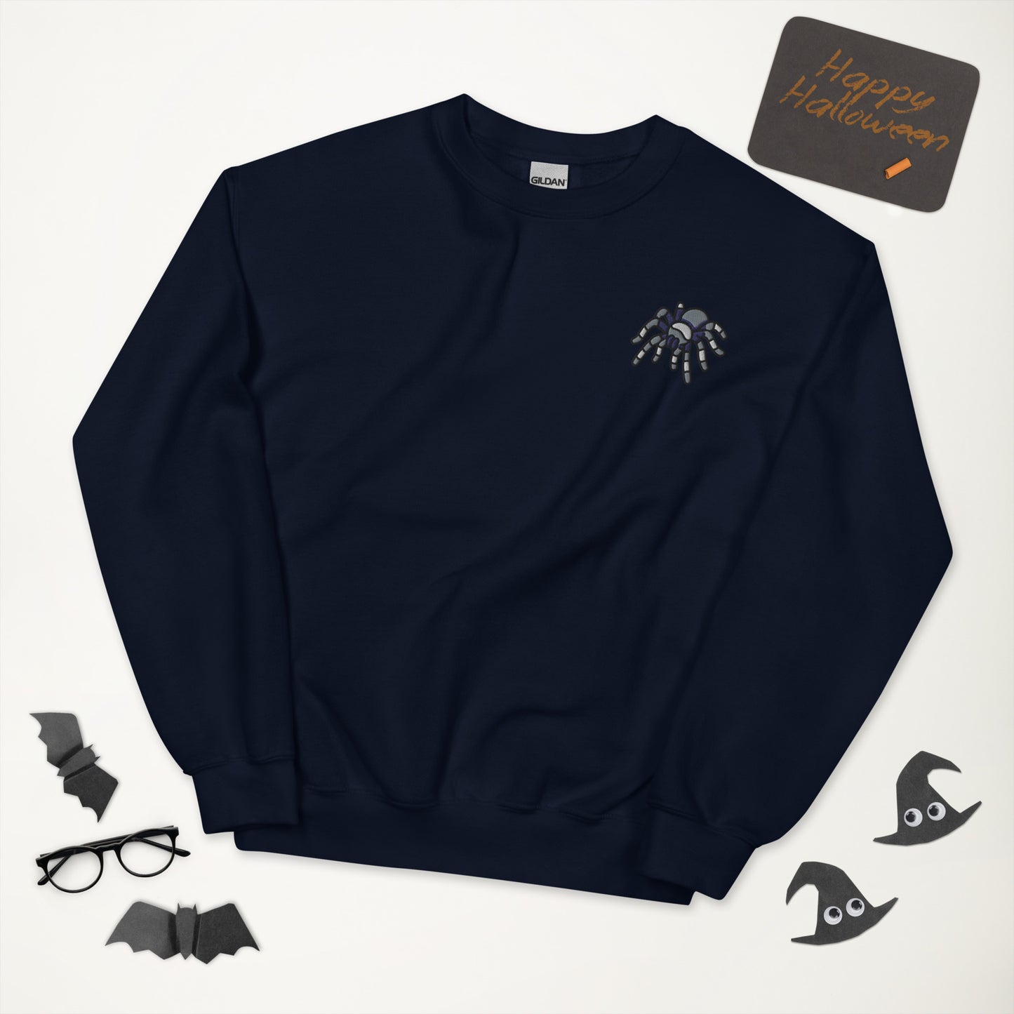 Asexual Halloween Sweatshirt - Asexual Pride LGBTQ Halloween Spider Crewneck - Queer Cozy Unisex Embroidered Clothes