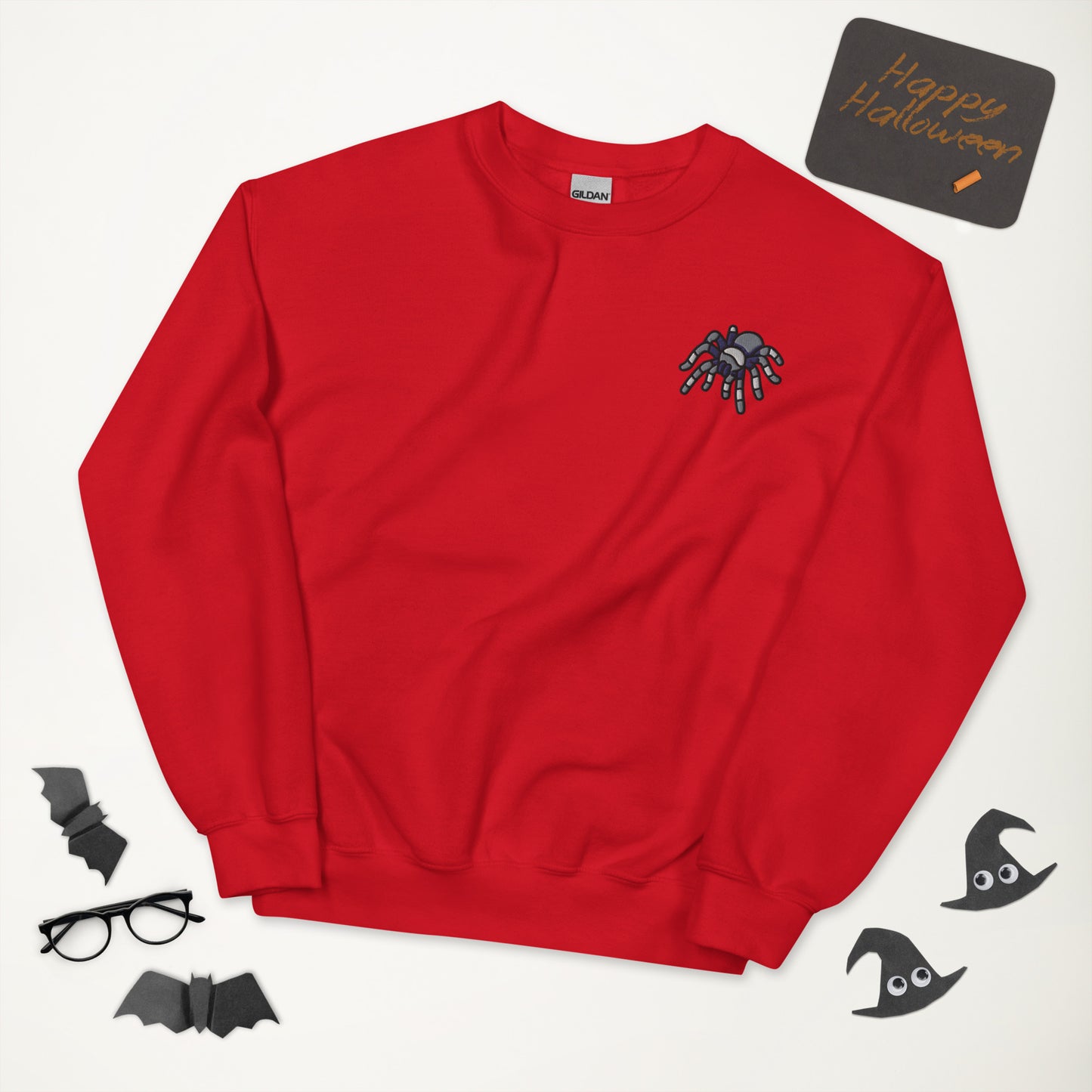 Asexual Halloween Sweatshirt - Asexual Pride LGBTQ Halloween Spider Crewneck - Queer Cozy Unisex Embroidered Clothes