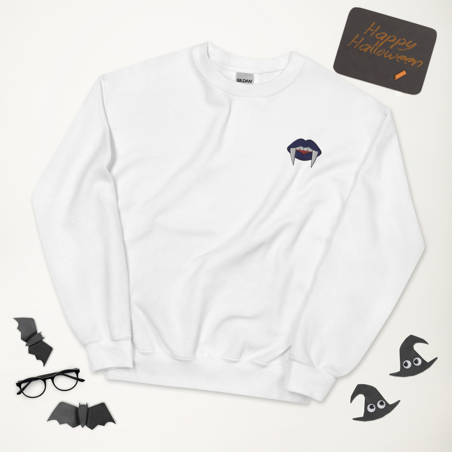 Leather Pride Halloween Sweatshirt - Leather Pride LGBTQ Halloween Vampire Crewneck - Queer Unisex Embroidered Clothes