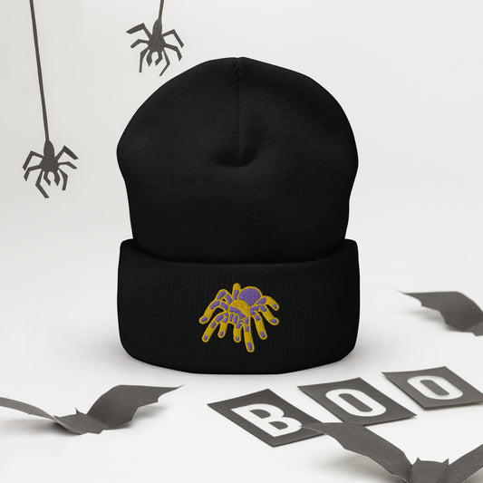 Intersex Halloween Beanie - Intersex Pride LGBTQ Halloween Spider Skull Cap- LGBTQ Embroidered Halloween Knit Hat