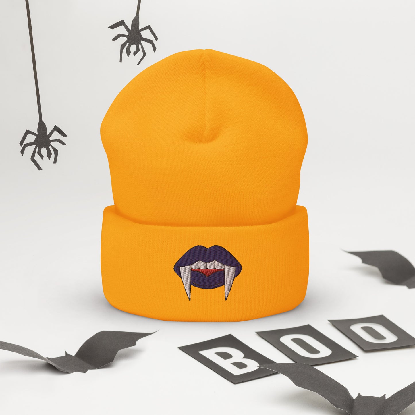 Leather Pride Halloween Beanie - Leather Pride LGBTQ Halloween Vampire Skull Cap- Queer Embroidered Halloween Knit Hat