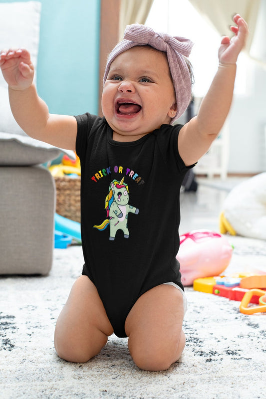 Halloween Zombie Unicorn Baby Bodysuit, Baby First Halloween Outfit, Baby First Halloween Romper, LGBTQ Romper, Zombie Unicorn Baby Clothes