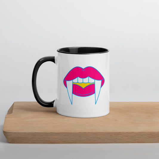 Pansexual Halloween Color Accent Mug- Pan Pride LGBTQ Halloween Coffee Mug- Queer Ceramic Tea Cup